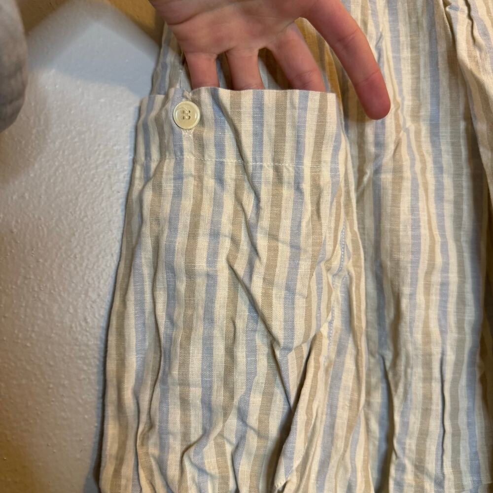 Vintage Striped Linen/Cotton Maxi Skirt and Belt - Picture 4 of 6